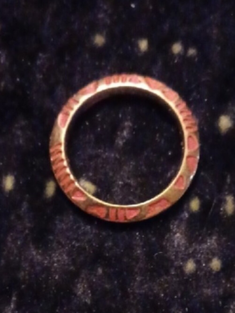 4/$30 Pink Enamel Accent Ring with Gold-Tone Band